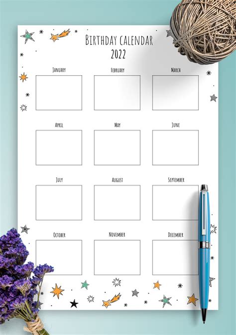 free editable birthday calendar template free stuff giveaway