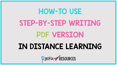 Use Step By Step Writing Program In Distance Learning Youtube