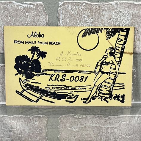 Vintage Ham Radio Cb Amateur Qsl Card Postcard Waianae Hi Krs 0081 Aloha Hawaii Ebay