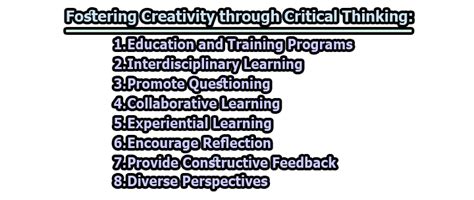 Fostering Creativity Through Critical Thinking