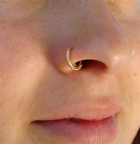 Cute Nose Ring Delicate Nose Ring Tribal Nose Ring 14k Gold Etsy