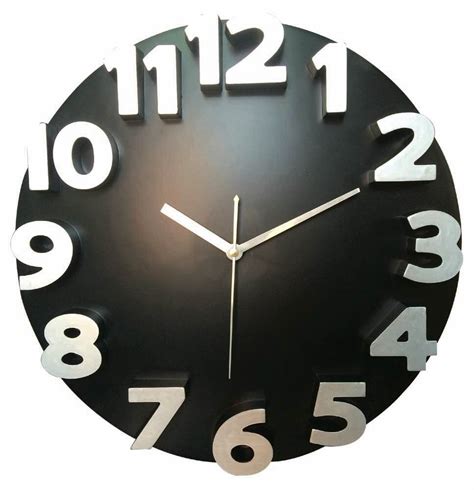 Buy Wall Clock 3d Black 1234 Online ₹329 From Shopclues