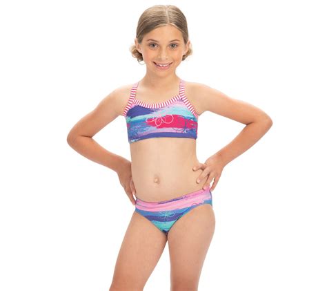 Dolfin Uglies Girls Surfs Up Print 2 Piece Swimsuit