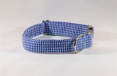 Preppy Navy Blue Gingham Seersucker Dog Bow Tie Dog Collar Etsy
