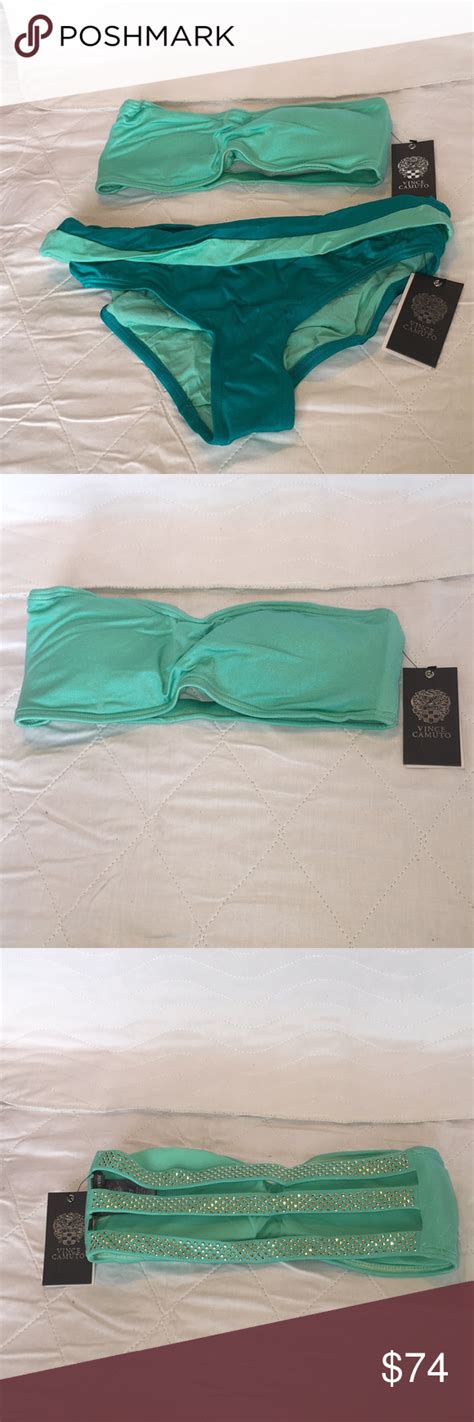 Nwt Vince Camuto Womens Swimsuit Sz Small Bandeau Swim Tops