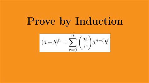 binomial theorem proof by mathematical induction youtube