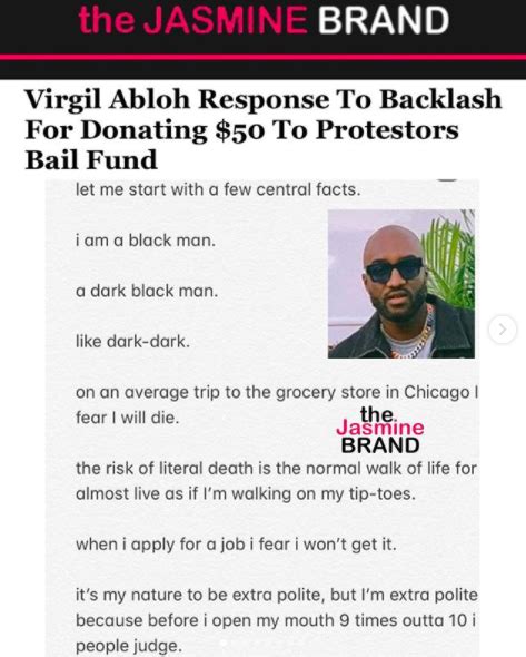 Virgil Abloh Responds To Backlash For 50 Donation To Protestors Bail
