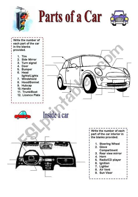 Parts Of A Car 2 Pages Esl Worksheet By Zora In 2021 Vocabulary