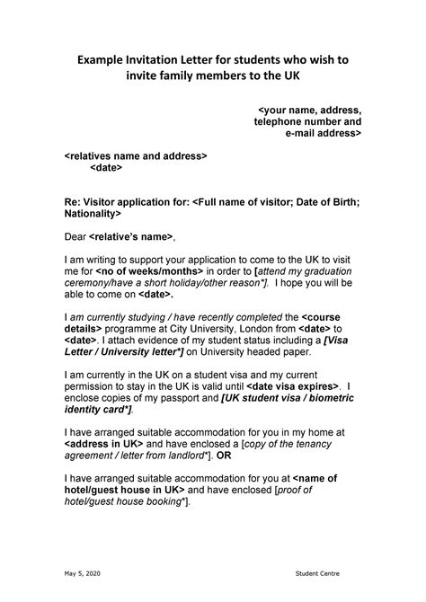When inviting a person to your country. Sample Invitation Letter For Uk Visiting Visa | Letter ...