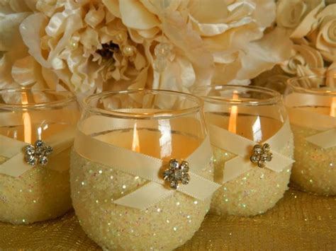 Diy Glitter Candle Holders For A Golden Reception Glow Wedding For 1000