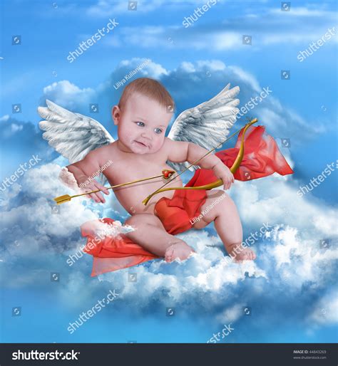 Boy Cupid Bow Arrowangel Wings Stock Photo 44843269 Shutterstock