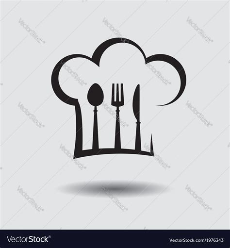 Chef Hat With Spoon Knife And Fork Royalty Free Vector Image