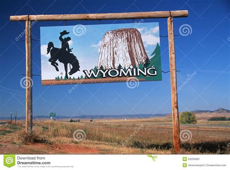 Welcome To Wyoming Sign Editorial Stock Photo Image Of