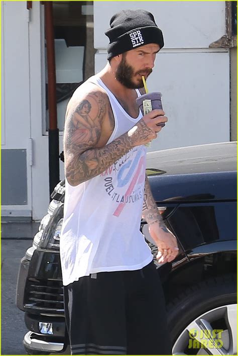David Beckham Shows Off His Tattooed Arms In A Tank Top Photo 3335422