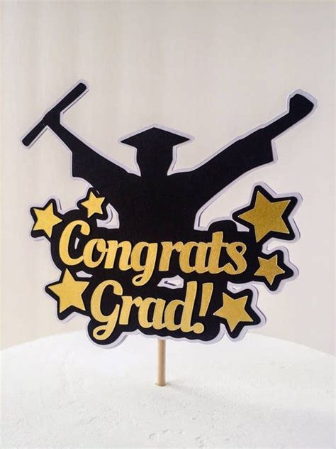 Pastel De Graduación Topper Felicidades Grado 1 Cake Topperpick Plata