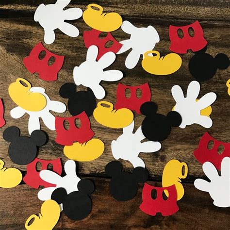 Mickey Mouse Confetti Set Of 100 Babyshower Birthday Party Etsy