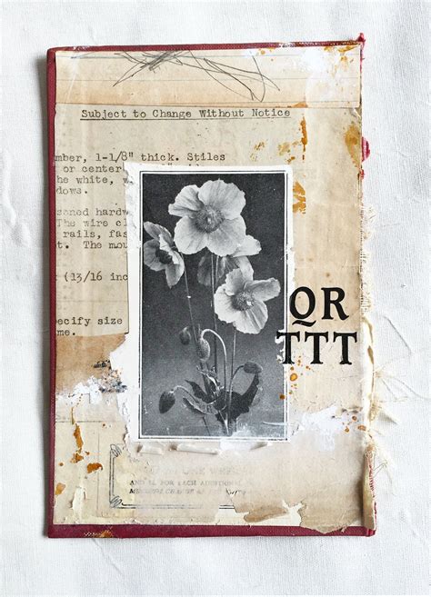 Collage And Mixed Media On Book Cover125cm X 19cm Book Cover Art