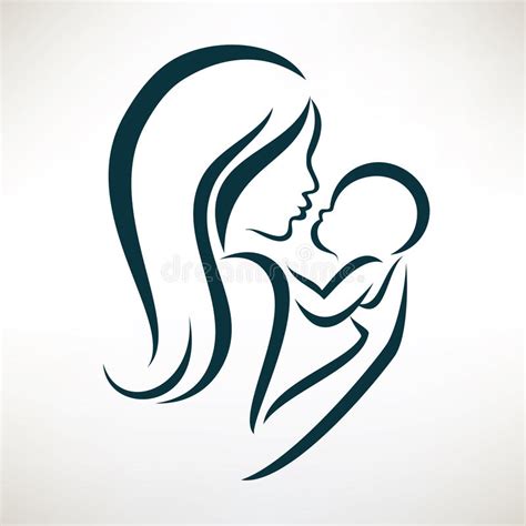Mom And Baby Stylized Vector Symbol Stock Vector Image 46412203