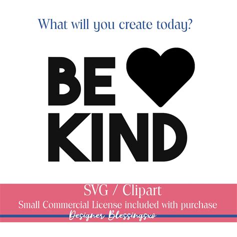 Svg Be Kind Heart Clipart Love Be Kind Svg Uplifting Quote Etsy