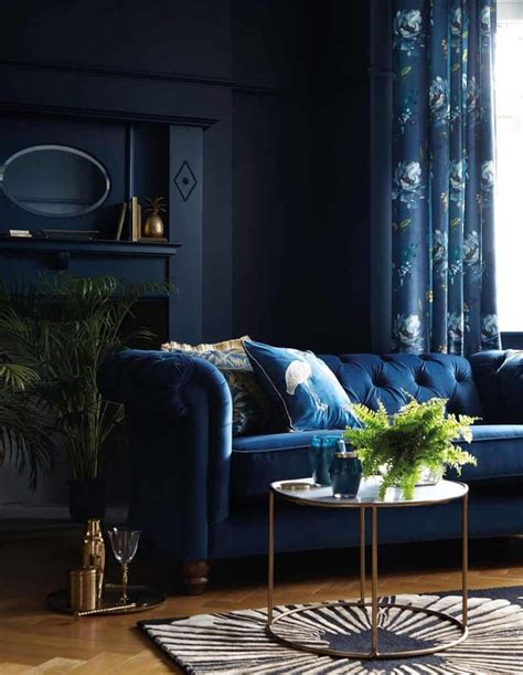Best Interior Color Trends 2021 Navy Blue Velvet Couch Blue Sofas