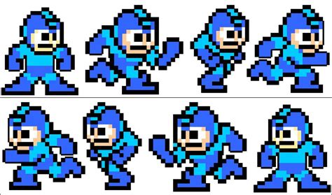Megaman Running Sprites Pixel Art Characters