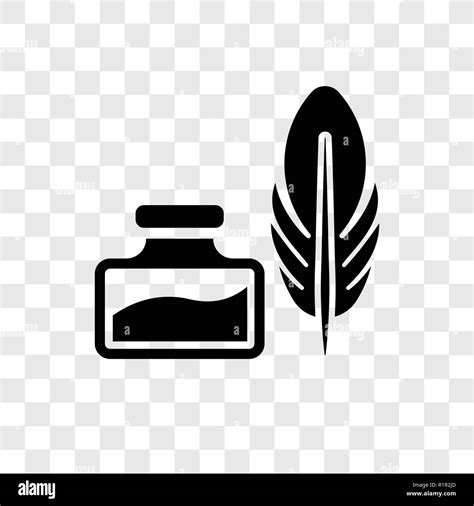 Feather And Ink Vector Icon Isolated On Transparent Background Feather