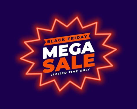 Free Vector Black Friday Mega Sale Template With Abstract Neon Frame
