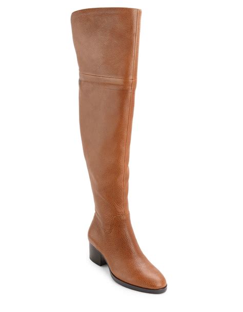 lauren by ralph lauren dallyce leather over the knee boots in brown lyst