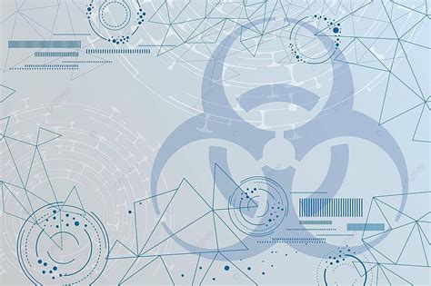 Blue Biohazard Sign Science Geometric Background Forbidden Biohazard