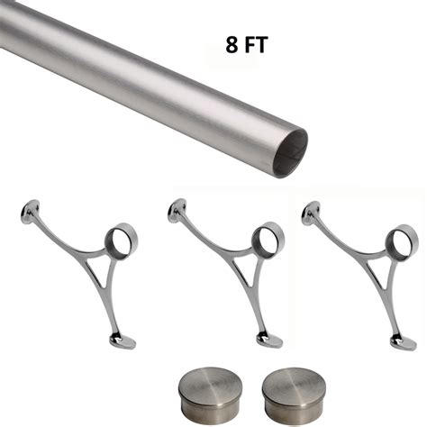 8 Ft Satin Brushed Solid Stainless Steel Bar Foot Rail Kit Lb 44
