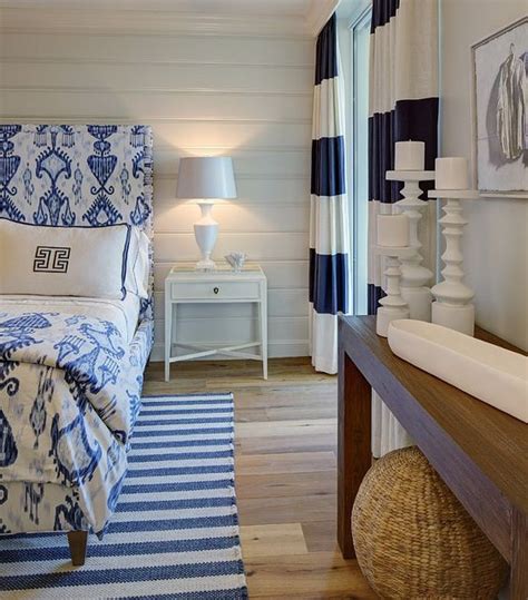 Coastal Blue And White Bedroom Chic Beach House Beach House Bedroom