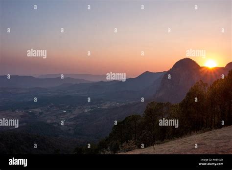 Sunset At El Penon Mexico Stock Photo Alamy