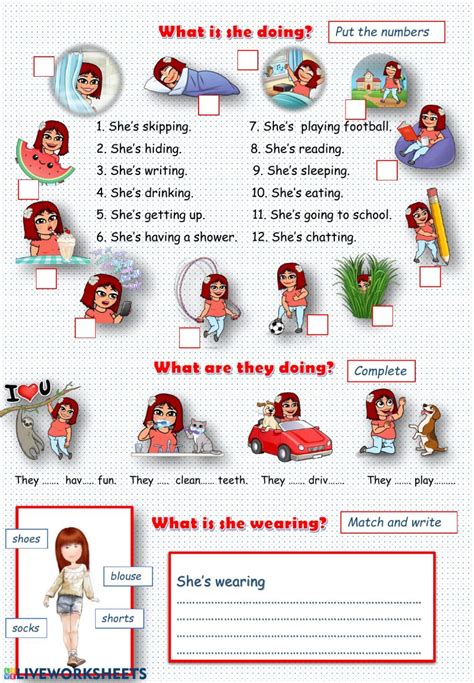 What Are They Doing Present Continuous Pdf Worksheet English Phonics