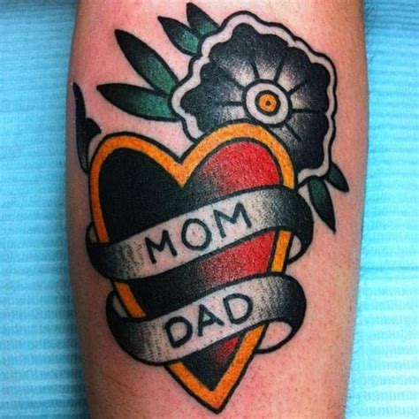 50 Traditional Heart Tattoo Designs For Men Devotion Ink Ideas Mum