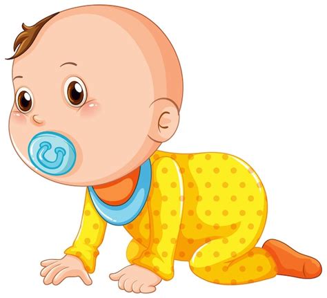 Free Vector Cute Baby Crawling Cartoon Character