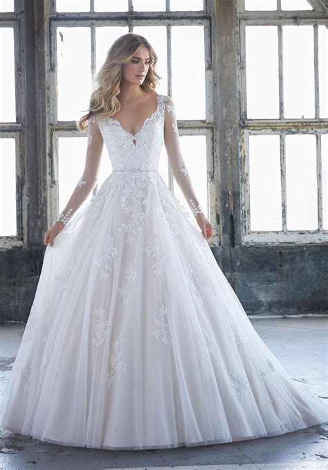 Check out these 15 hot photos of her. Mori Lee 8225 Katherine Long Sleeve A-line Wedding Dress ...