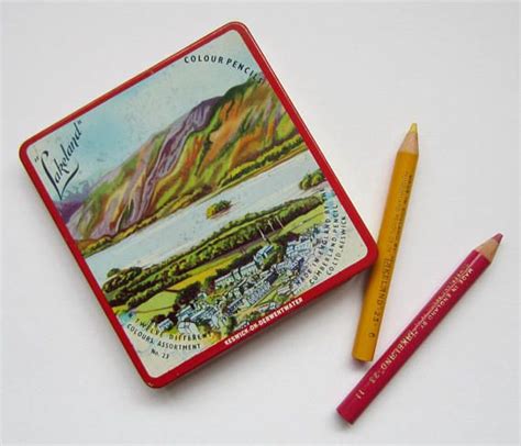 Vintage 1960 S Lakeland Pencil Tin Etsy Lakeland Vintage Coloured