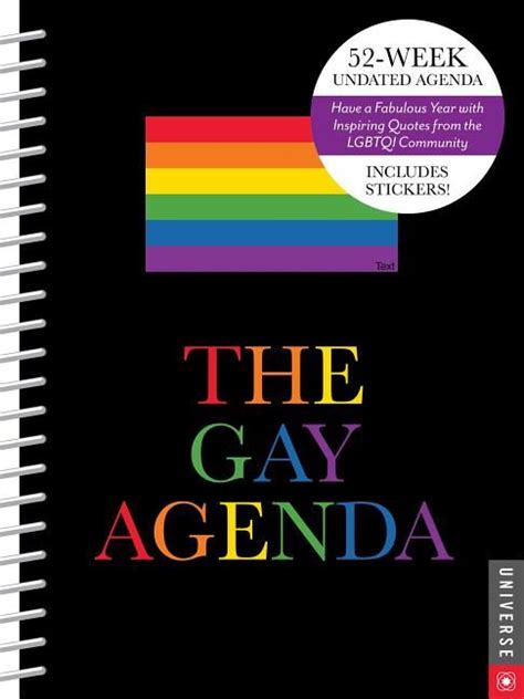 universe publishing the gay agenda undated calendar elefant ro