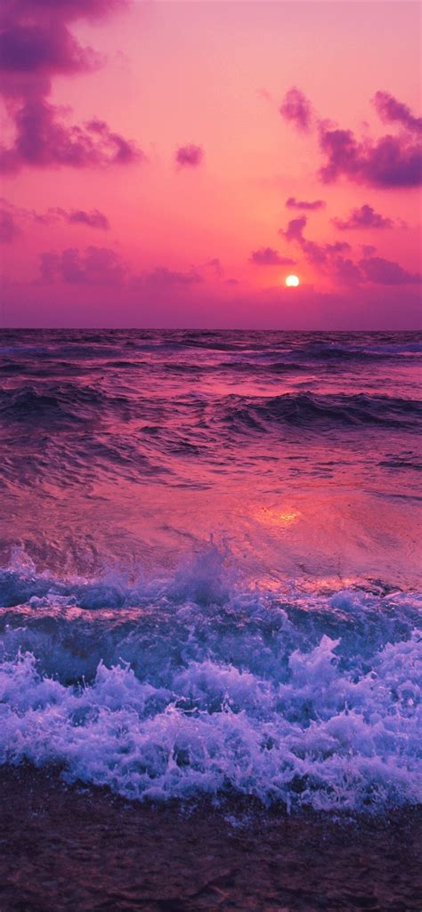 Maybe you're tired of the same image you've been using. sunset waves red 5k iPhone 12 Wallpapers Free Download