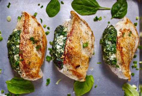 Fold over top and seal. Spinach Stuffed Chicken Breasts - Recipe Critique