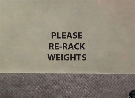 Gym Sign Please Re Rack Weights Gym Wall Decal Handmade