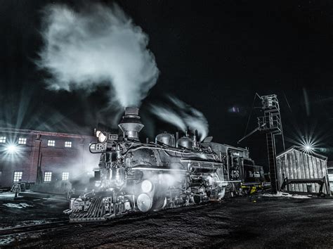 Steam Locomotive Night Train Long Exposure Photography Durango