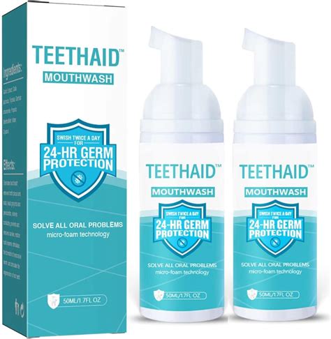 2pcs teethaid mouthwash foam teeth gum cleaner teeth whitening protector foam toothpaste