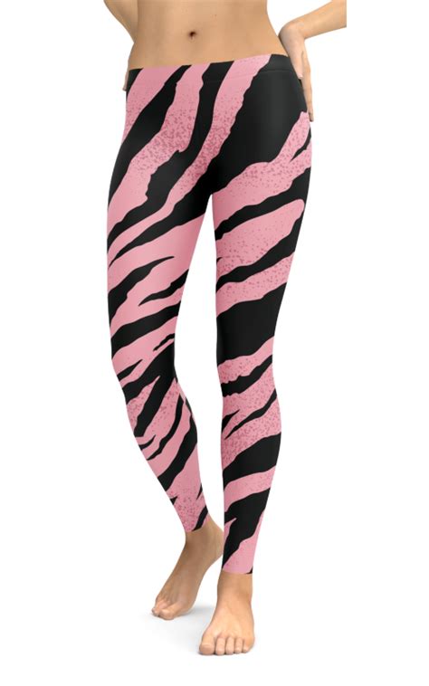 Pink Tiger Leggings Yoga Pants Athleisure Gearbaron Unique Leggings Leggings Spandex