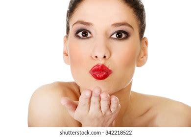 Attractive Topless Woman Dark Make Blowing Stock Photo Shutterstock