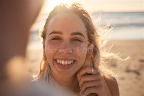 Pov Couple And Love On Beach Holiday Vacation Or Summer Date Outdoors Portrait Romance And