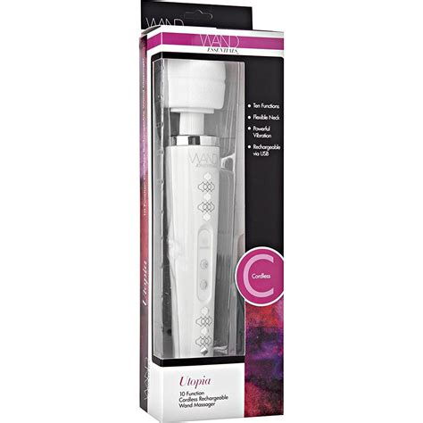 Wand Essentials Utopia Rechargeable 10 Function Wand Massager 13 White