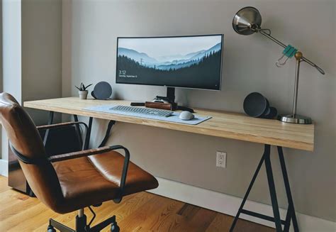 Minimalist Work From Home Office Setup Desk Schreibtisch Workspace