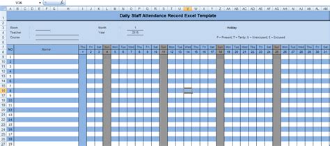 Excel Staff Attendance Register Template Excel Templates
