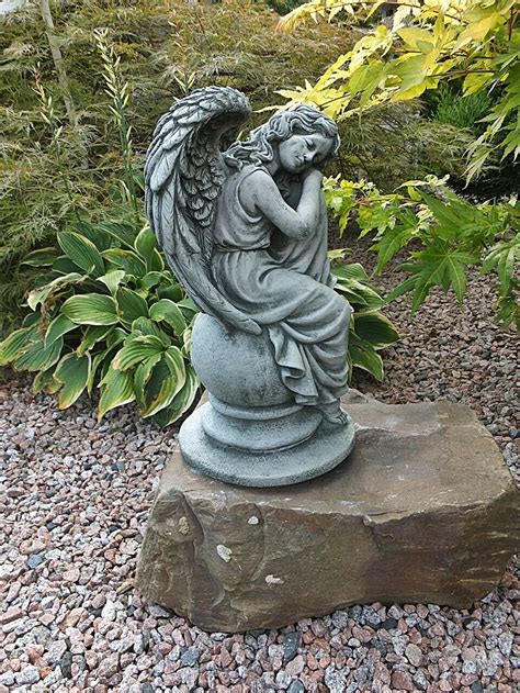 Angel Statue Cement Biblically Accurate Female Angel For Cute Etsy